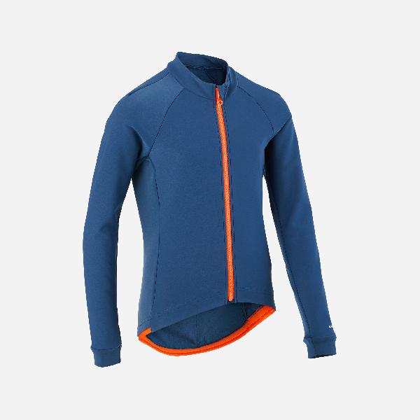 Fietsjas voor kinderen 500 blauw/oranje