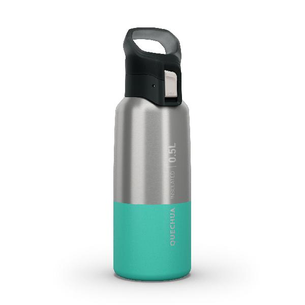 Thermosfles voor wandelen mh500 roestvrij staal 0,5 l turquoise