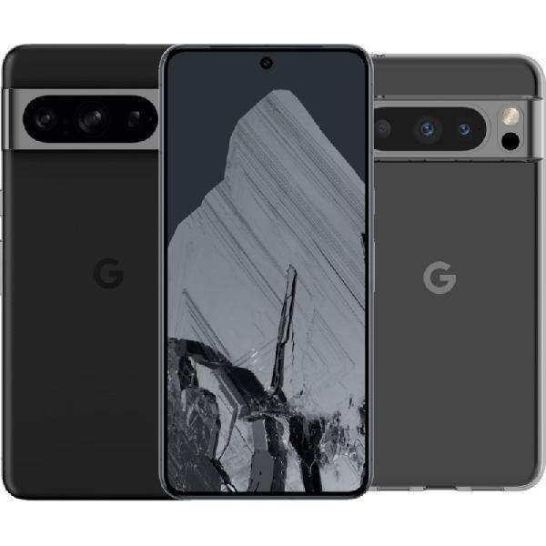 Google Pixel 8 Pro 256GB Zwart 5G + BlueBuilt Back Cover Transparant