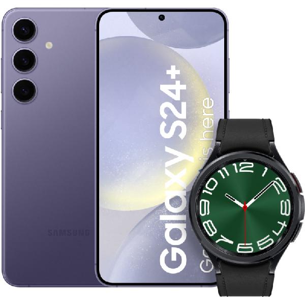 Samsung Galaxy S24 Plus 256GB Paars 5G + Galaxy Watch 6 Classic Zwart 47mm