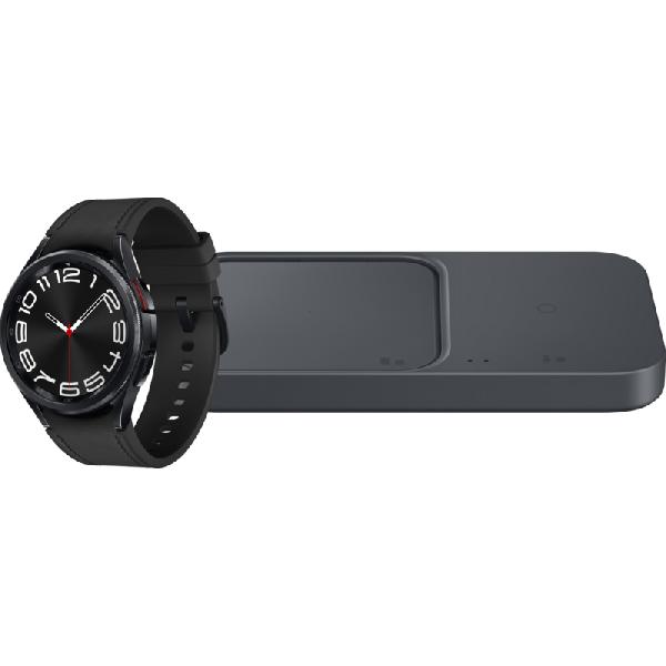 Samsung Galaxy Watch 6 Classic Zwart 43mm + Samsung Duo Draadloze Oplader