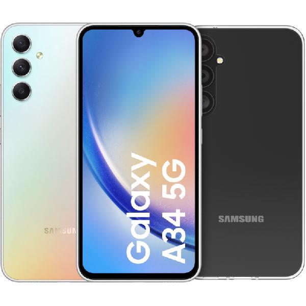 Samsung Galaxy A34 128GB Zilver 5G + BlueBuilt Back Cover