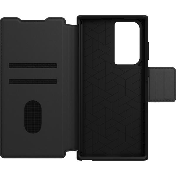 Otterbox Strada Samsung Galaxy S22 Ultra Book Case Leer Zwart