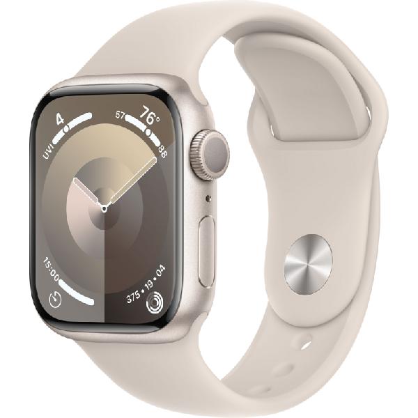 Apple Watch Series 9 41mm Starlight Aluminium Sportband M/L