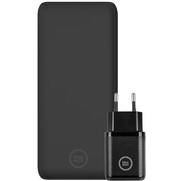 BlueBuilt Powerbank met Snelladen 20.000 mAh + Oplader 30W Zwart