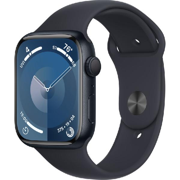 Apple Watch Series 9 45mm Midnight Aluminium Sportband M/L