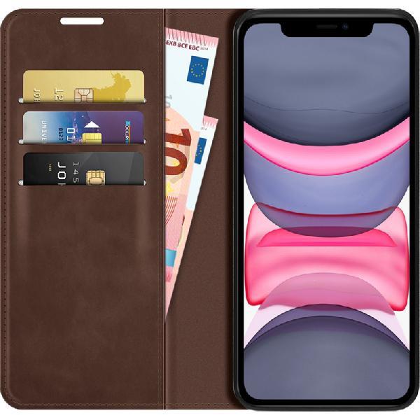 Just in Case Wallet Magnetic Apple iPhone 11 Book Case Bruin