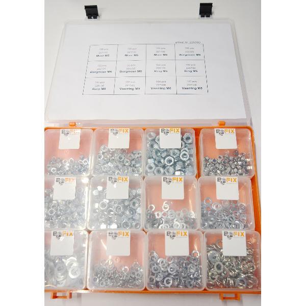 Bofix 226800 Doos assortiment 12 vaks Ringen en Moeren