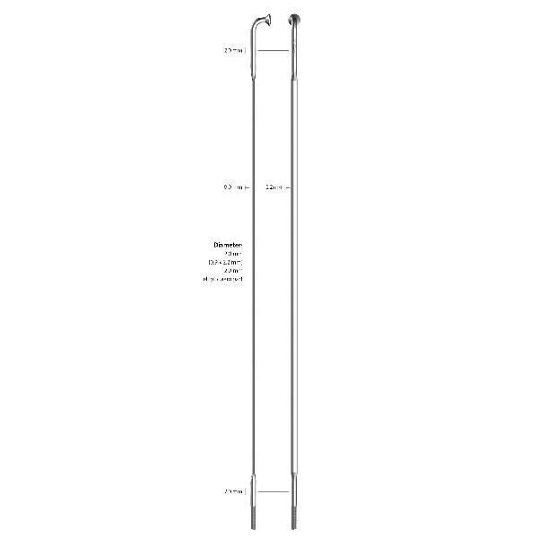 Sapim Spaak 14-266 CX-Ray plat zilver met nippel (20st)