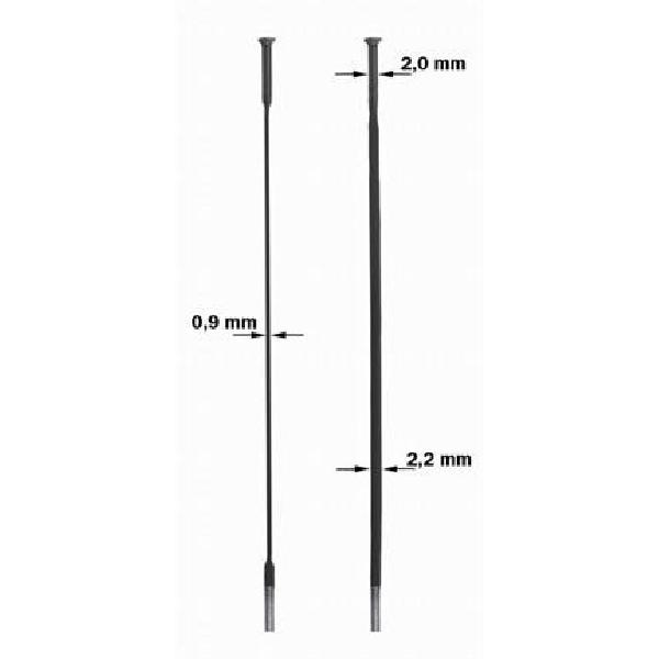 Sapim Spaak 14-258 CX-Ray plat recht zwart met nippel (20st)