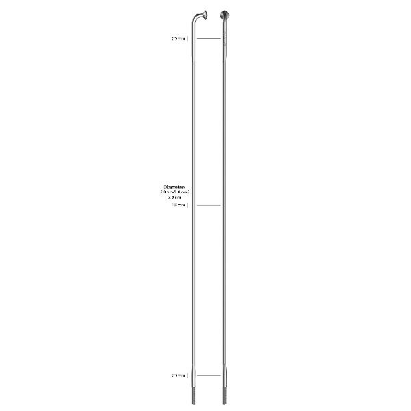 Sapim Spaak 14-264L Race RVS zonder nippel (100st)