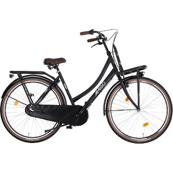 AMIGO Transportfiets dames Sturdy 28 Inch 53 cm Dames 3V Terugtraprem Matzwart