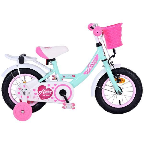 Volare Meisjesfiets Ashley 12 Inch 21,5 cm Meisjes Terugtraprem Mintgroen/Wit