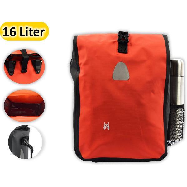 Enkele fiets tas 16 liter fietstas met inhoud van 16 Liter afmeting 27x 14 x 49cm -Let op fietstas enkel 16 Litre