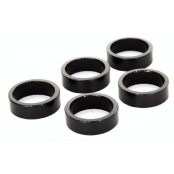 KGS spacers 1-1/8 inch 10 mm aluminium zwart 5 stuks