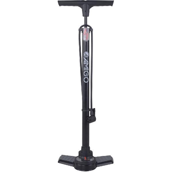 AMIGO luxe fietspomp met drukmeter 11 Bar 73 cm zwart