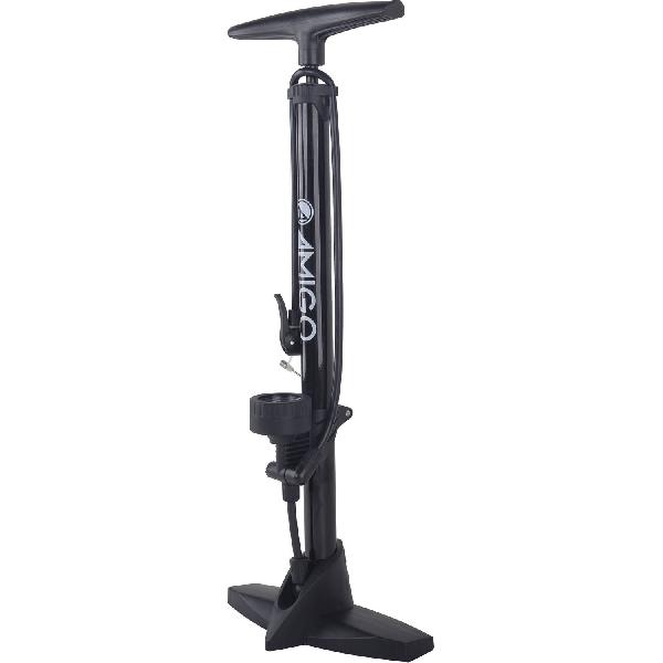 AMIGO fietspomp met drukmeter 11 Bar 61 cm zwart