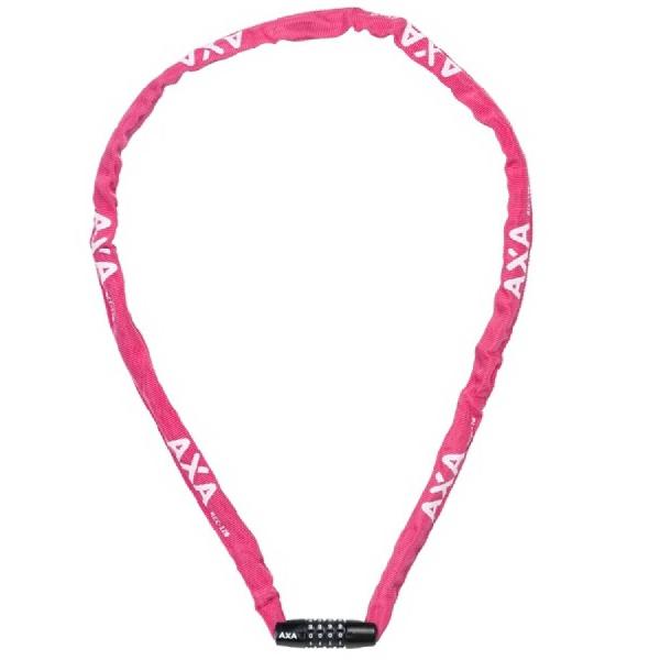 AXA Kettingcijferslot Rigid RCC nylon hoes 1200 x 3,5 mm roze