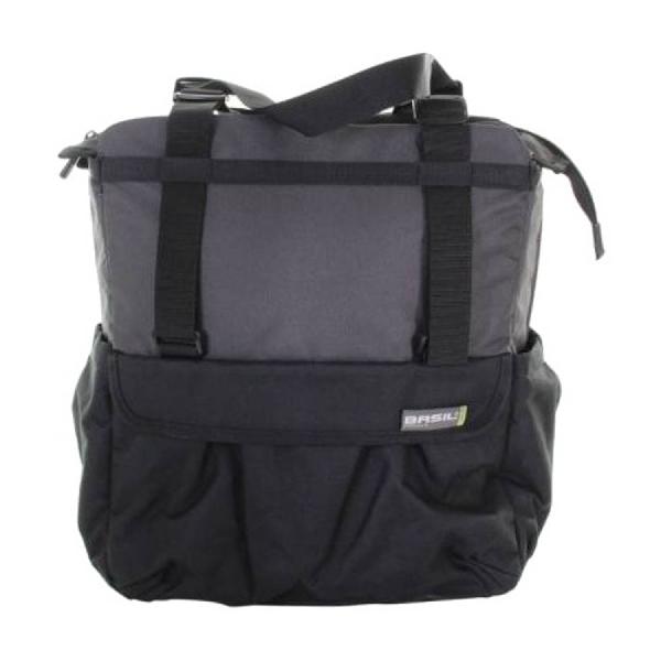 Basil shopper XL 20 liter zwart/grijs