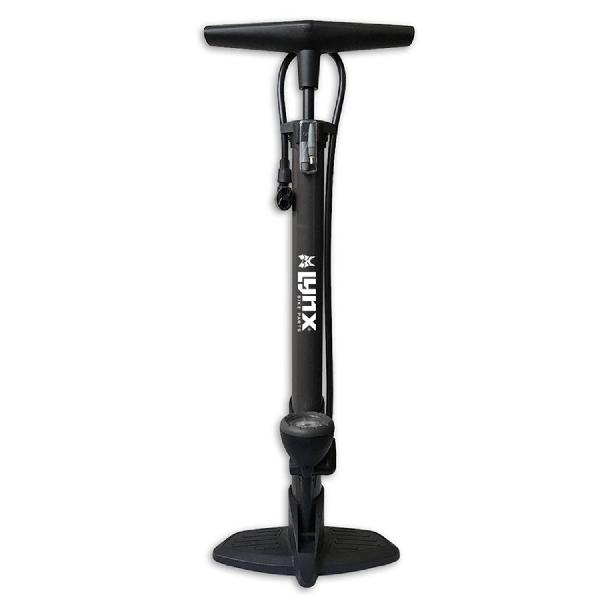 Lynx fietspomp met manometer 6 Bar staal 68 cm grijs/zwart