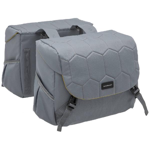 New Looxs dubbele fietstas Mondi Joy Quilted 38 liter grijs