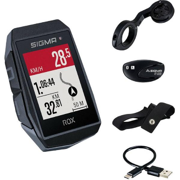 Sigma fietscomputer ROX 11.1 EVO 6,6 cm 1000 mAh zwart/zwart