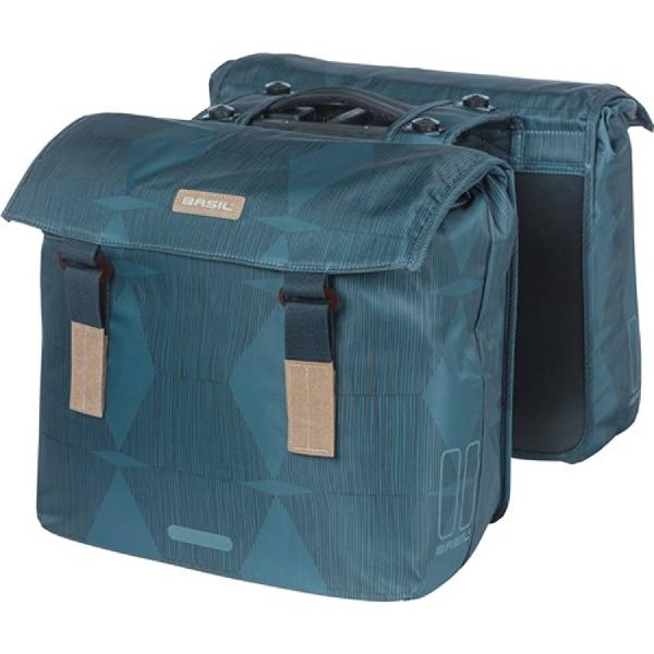 Basil Elegance - dubbele fietstas MIK - 40-49 liter - estate blauw