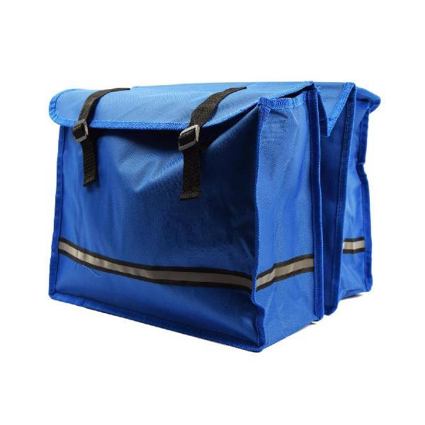 Dubbele Fietstas waterdicht met reflecterende strepen voor extra veiligheid- Fietstas blauw 36x30x12cm