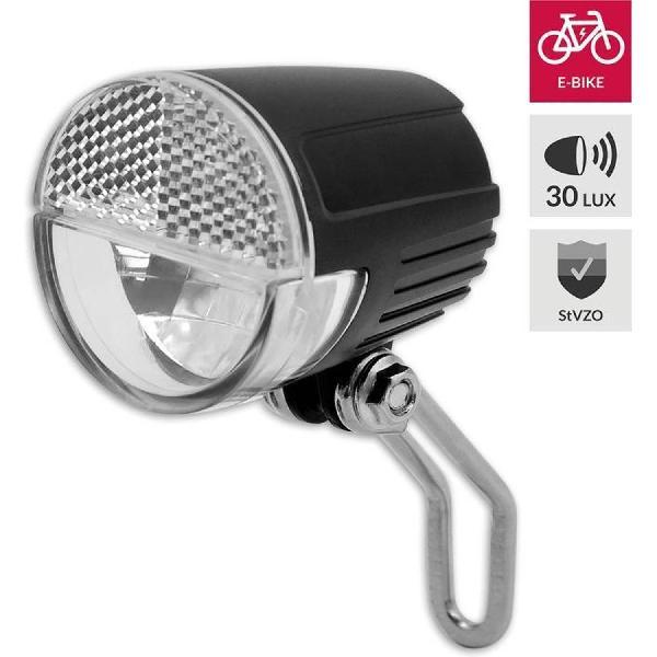 Fietskoplamp E-bike tot 60 meter zien en tot 3000 meter gezien worden - 6-36V. Blister. StVZO