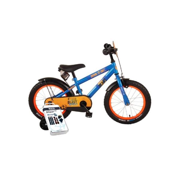 Volare Kinderfiets NERF - 16 inch - Blauw - Met bidonhouder - Inclusief WAYS Bandenplakset