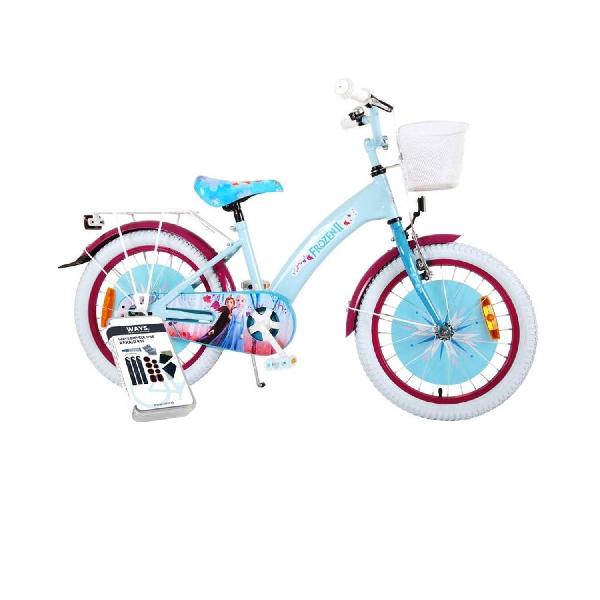 Volare Kinderfiets Disney Frozen II - 18 inch - Blauw/Paars - Inclusief WAYS Bandenplakset