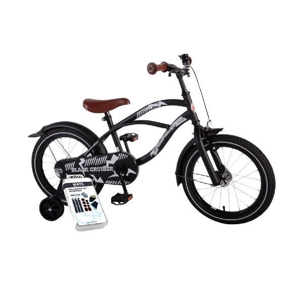 Volare Kinderfiets Black Cruiser - 16 inch - Zwart - Inclusief WAYS Bandenplakset