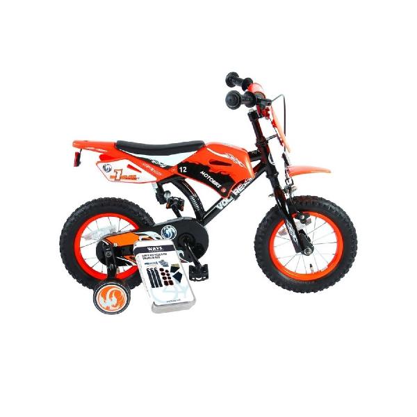 Volare Kinderfiets Motorbike - 12 inch - Oranje - Inclusief WAYS Bandenplakset