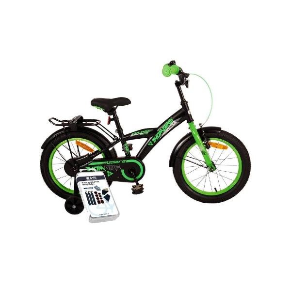 Volare Kinderfiets Thombike - 12 inch - Zwart/Geel - Inclusief WAYS Bandenplakset