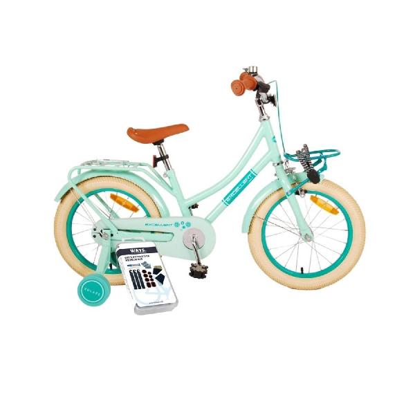 Volare Kinderfiets Excellent - 16 inch - Groen - Inclusief WAYS Bandenplakset