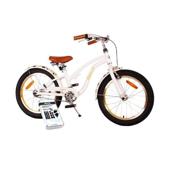 Volare Kinderfiets Miracle Cruiser - 18 inch - Wit - Inclusief WAYS Bandenplakset