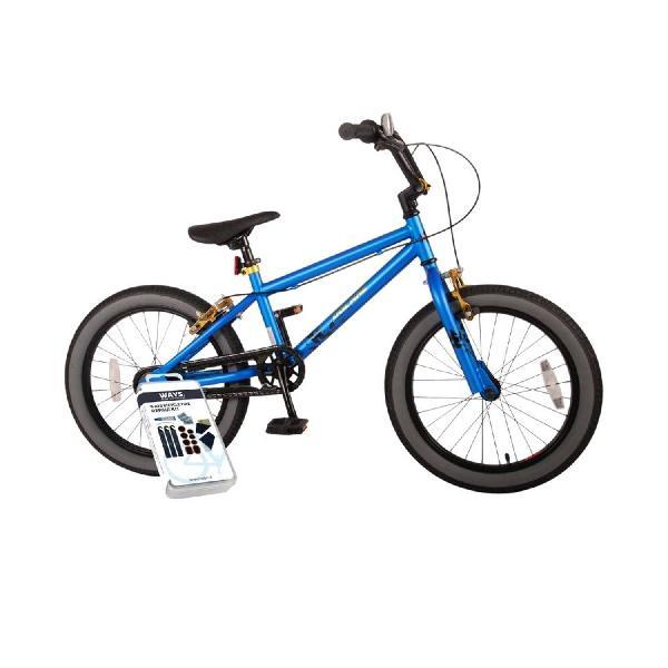 Volare Kinderfiets Cool Rider - 18 inch - Blauw - Inclusief WAYS Bandenplakset