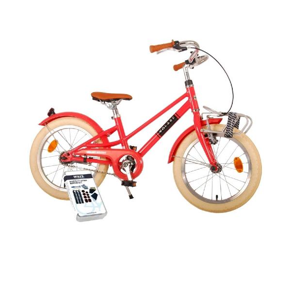 Volare Kinderfiets Melody - 16 inch - Koraal Rood - Inclusief WAYS Bandenplakset