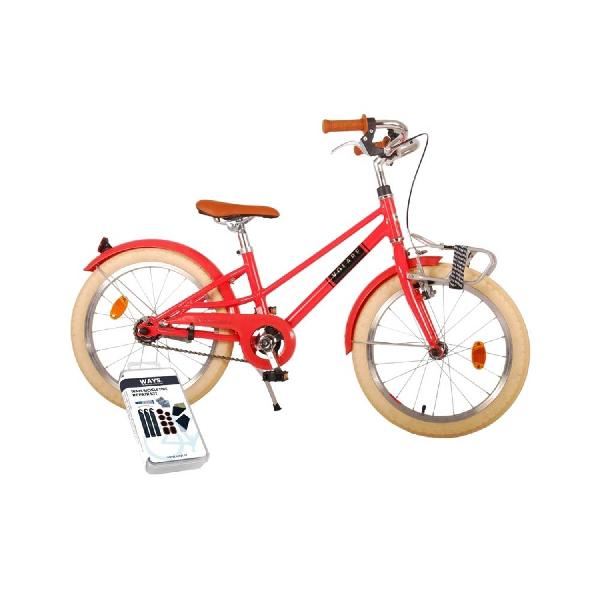 Volare Kinderfiets Melody - 18 inch - Koraal Rood - Inclusief WAYS Bandenplakset