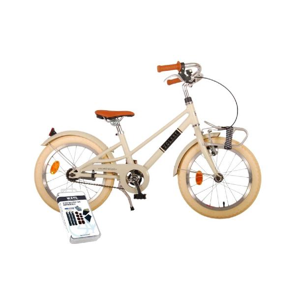 Volare Kinderfiets Melody - 16 inch - Zand - Inclusief WAYS Bandenplakset