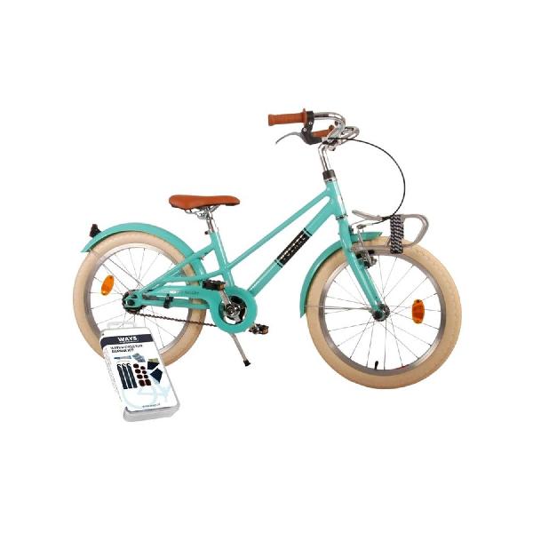 Volare Kinderfiets Melody - 18 inch - Turquoise - Inclusief WAYS Bandenplakset