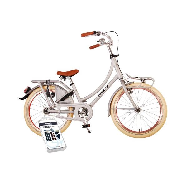 Volare Kinderfiets Oma Classic - 20 inch - Mat Zilver - Inclusief WAYS Bandenplakset