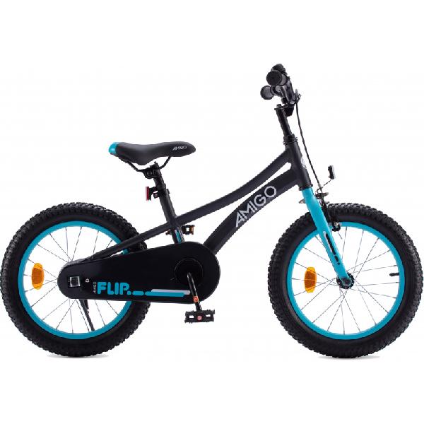 AMIGO Flip 18 Inch 26,5 cm Jongens Terugtraprem Zwart/Blauw