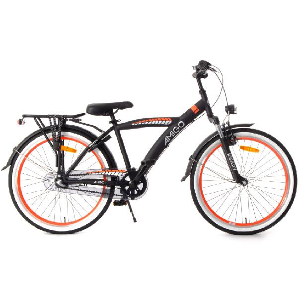 AMIGO Roady 24 Inch 38,5 cm Jongens 3V Terugtraprem Zwart/Oranje