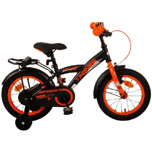 Volare Thombike 14 Inch 22,5 cm Jongens Terugtraprem Zwart/Oranje