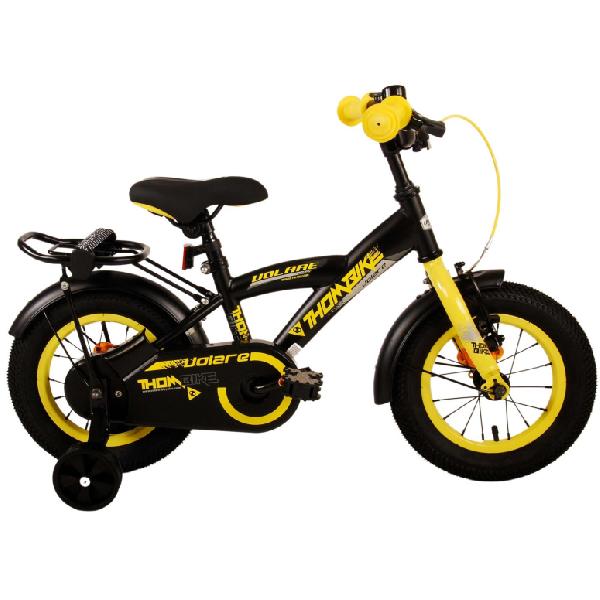 Volare Thombike 12 Inch 21,5 cm Jongens Terugtraprem Zwart/Geel