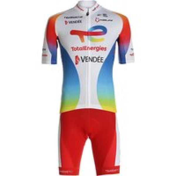 Team TotalEnergies TDF 2021 Set (fietsshirt + fietsbroek), voor heren, Fietskled