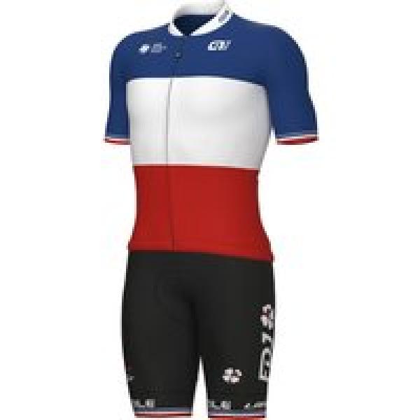 GROUPAMA-FDJ Franse kampioen 2023 Set (fietsshirt + fietsbroek) set (2 artikelen