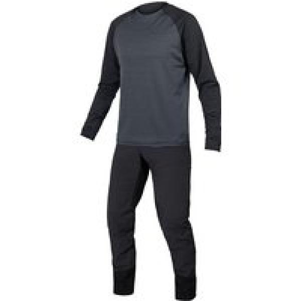 ENDURA Singletrack Fleece Set (fietsshirt + fietsbroek) set (2 artikelen), voor