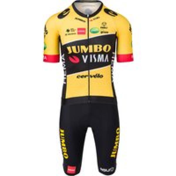 TEAM JUMBO-VISMA Aero 2022 Set (fietsshirt + fietsbroek) set (2 artikelen), voor